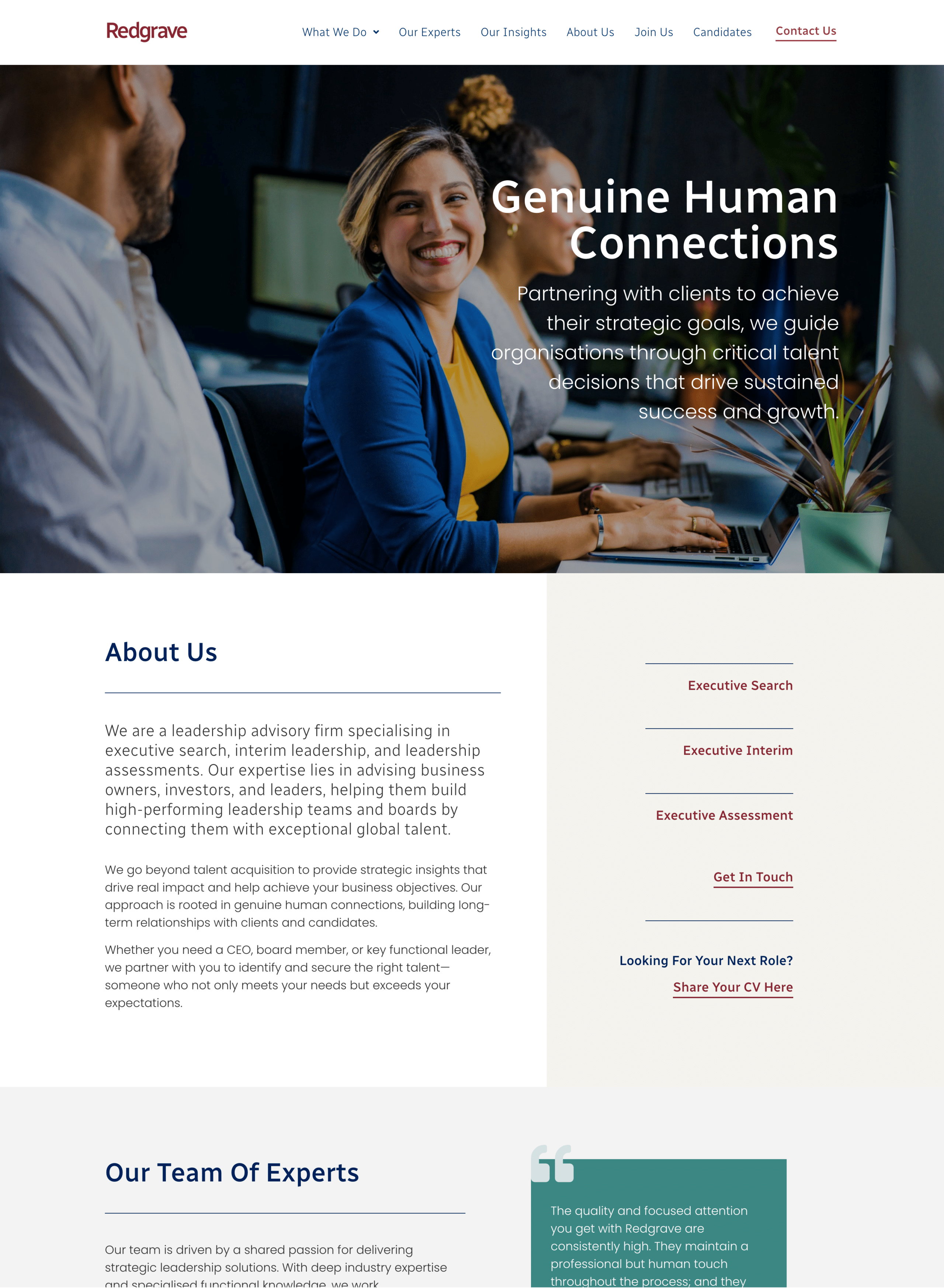 Redgrave Search website homepage