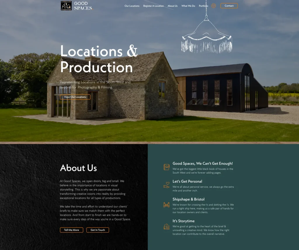Good Spaces website homepage
