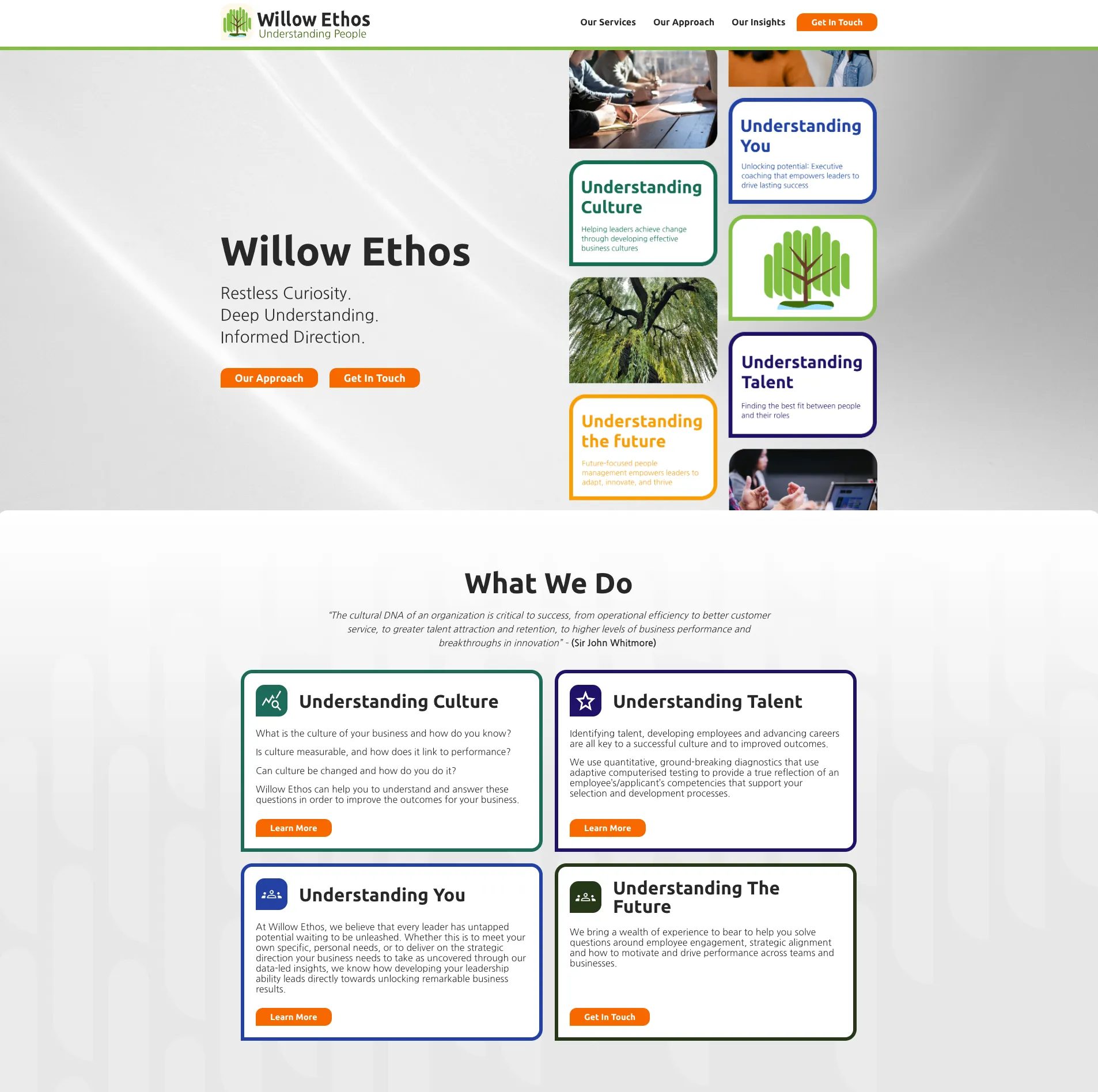 Willow Ethos website homepage